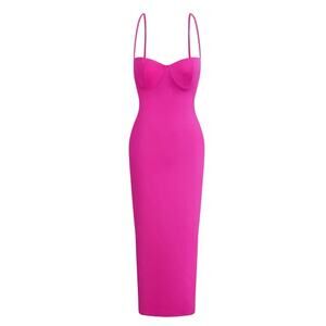 Micas Basic Solid Slip Maxi Dress in Hot Pink size Medium